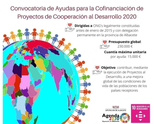 La Diputaci&oacute;n de Albacete abre este jueves su Convocatoria para la Cofinanciaci&oacute;n de Programas de Cooperaci&oacute;n Internacional 2020