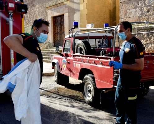 Bomberos SEPEI Diputación se preparan para desinfectar zonas públicas