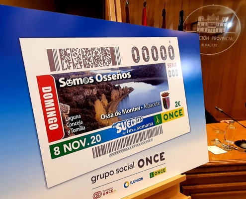 Imagen del Cupón que la ONCE dedicará el próximo 8 de noviembre al genticilio de Ossa de Montiel