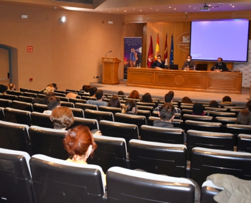 Imagen general del Salón de Actos de la Diputación durante la presentación del Encuentro