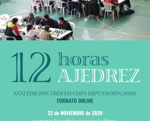 Cartel de la Copa Diputación '12 horas de ajedrez'