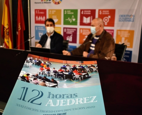 Imagen de la rueda de prensa de presentación de la Copa Diputación '12 horas de ajedrez'
