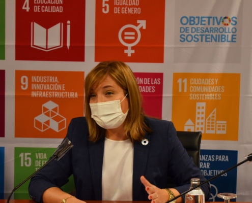 La vicepresidenta de la Diputación de Albacete, Amparo Torres, en la presentación de la web del Observatorio