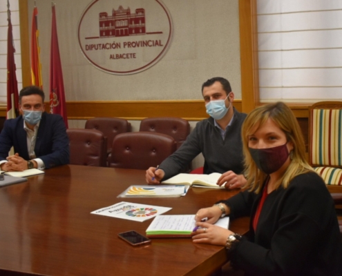 La vicepresidenta de la Diputación de Albacete, Amparo Torres, durante la reunión que ha mantenido con responsables de la Agencia para el Desarr ...