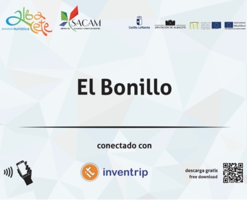 Ejemplo de Placa de Turismo Inteligente para municipios de la SACAM (éste, concretamente, es El Bonillo)