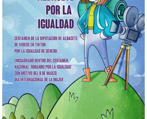 Cartel promocional del certamen de cortos en TikTok 'Diputación de Albacete por la Igualdad'