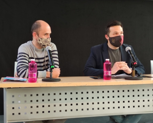 El diputado provincial de Cultura, Miguel Zamora, junto al director artístico del Festival, Andrés Alberto Gómez