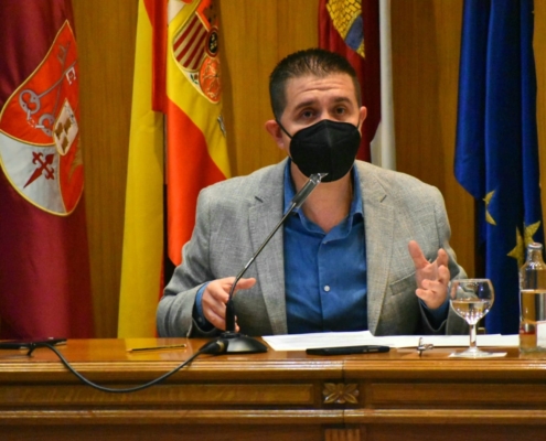 El presidente de la Diputación, Santi Cabañero, durante su intervención