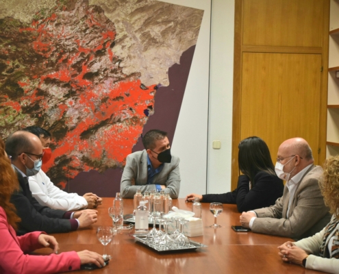 Imagen del encuentro entre el presidente de la Diputación de Albacete y su equipo del Área Social con la nueva consejera de Bienestar Social de  ...