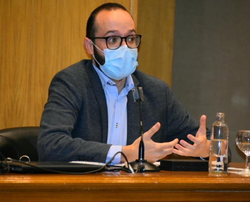 El vicepresidente de la Diputación, Fran Valera, durante la presentación de la Convocatoria a Ayuntamientos para arreglo de caminos rurales muni ...