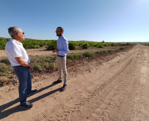 El vicepresidente de la Diputación, Fran Valera, junto al alcalde de Fuente Álamo, Félix Torralba