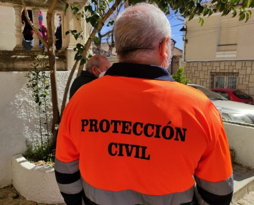 Foto de archivo de un voluntario de Protección Civil