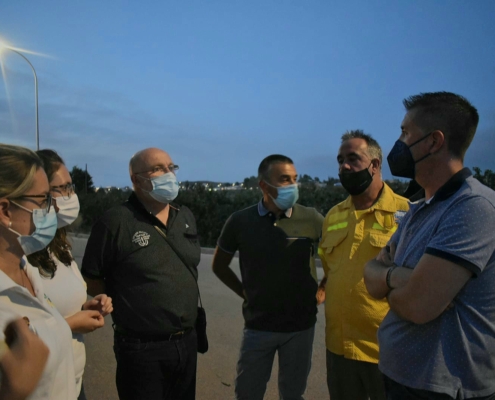 El presidente de la Diputación en el Puesto de Mando Avanzado sigue los trabajos de extinción de incendios forestales de Liétor y Tobarra