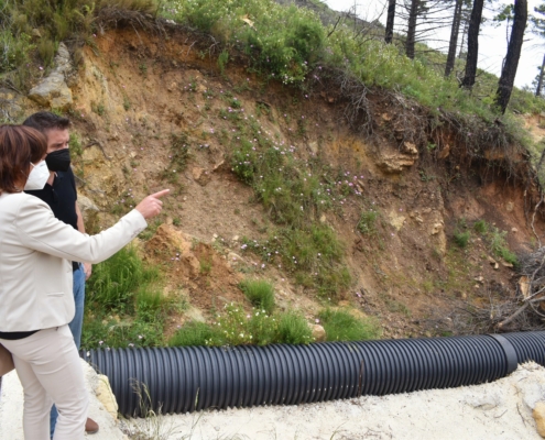 El presidente de la Diputación visita las obras de reconstrucción del sistema de captación de agua de Yeste, ubicado en la pedanía de La Parrilla