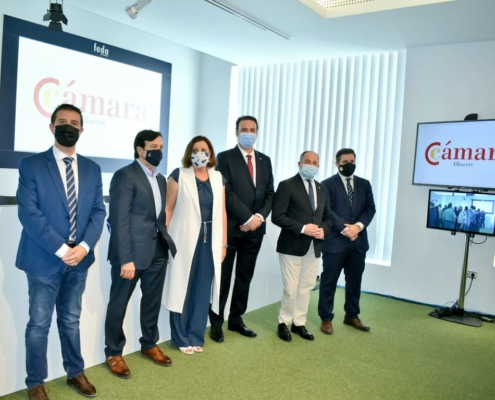 Un momento de la inauguración oficial de la nueva sede de la Cámara de Comercio de Albacete