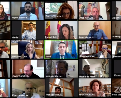 Videopantalla Pleno de la Diputación de Albacete correspondiente al mes de junio