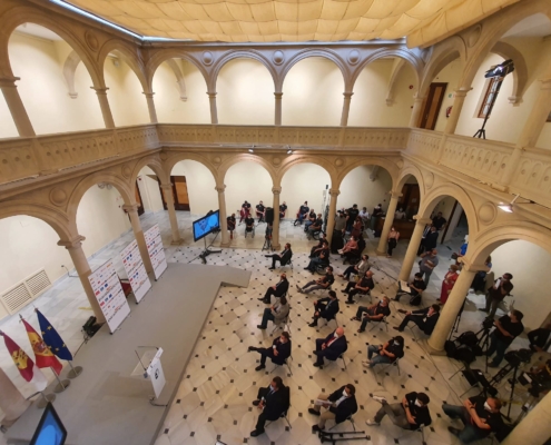 Vista general del Centro Cultural La Asunción durante la recepción de los deportistas que representarán a C-LM en los Juegos Paralímpicos