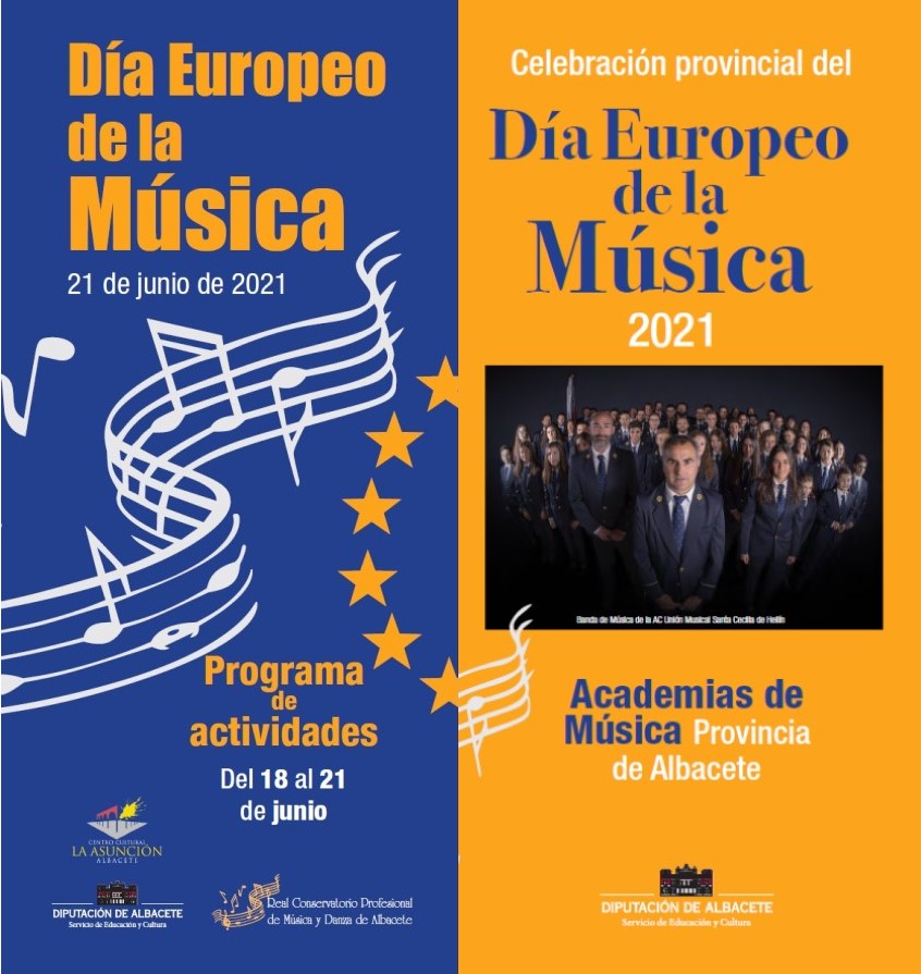 Cartel celebración en Albacete y provincia del Día Europeo de la Música