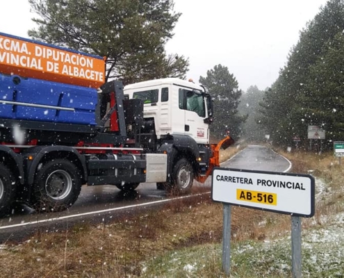 Imagen de archivo de la carretera provincial AB-516 con nieve