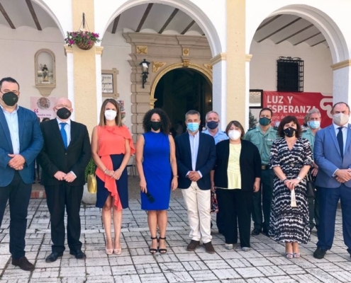 Foto de familia del acto de apertura del Año Jubilar de la Virgen de Cortes