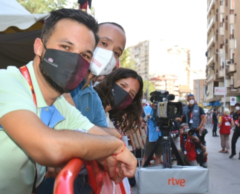 Un momento de la llegada de La Vuelta a Albacete