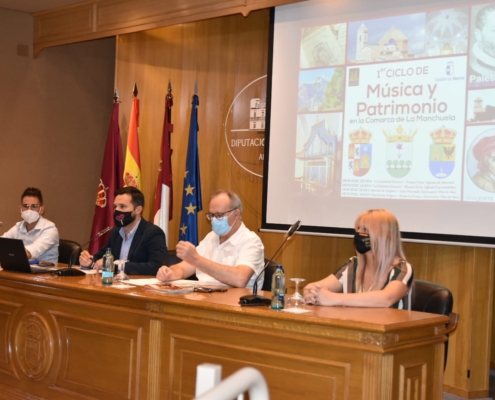 Un momento de la presentación a medios del l I Ciclo de Música y Patrimonio de La Manchuela