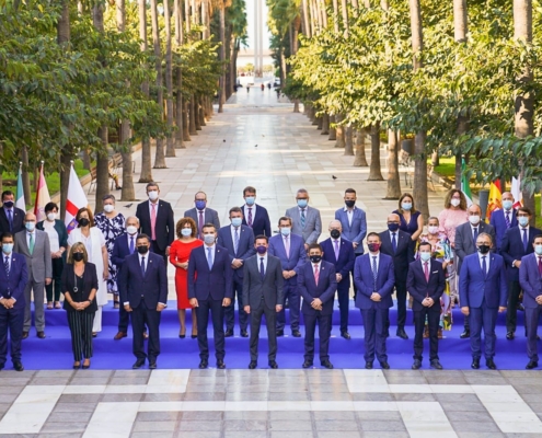 Foto de Familia de la reunión de la Comisión de Diputaciones Provinciales, Cabildos y Consejos Insulares de la FEMP celebrada en Almería con pr ...