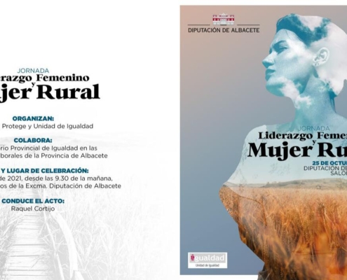 Díptico informativo de las jornadas Liderazgo Femenino y Mujer Rural