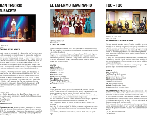 Cartel de las compañías participantes en el Encuentro de Teatro Aficionado de la Diputación de Albacete