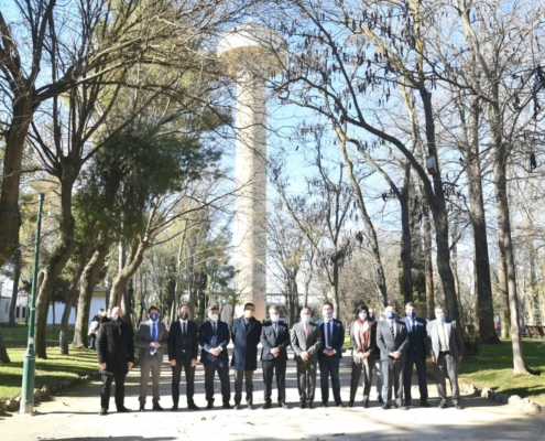 El presidente provincial, junto al presidente regional, junto al alcalde de Albacete y diferentes responsables políticos provinciales y regionale ...