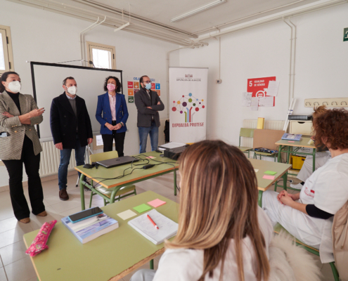 Momento de la inauguración de itinerario formativo del 'Dipualba Protege' de la Diputación de Albacete en Higueruela