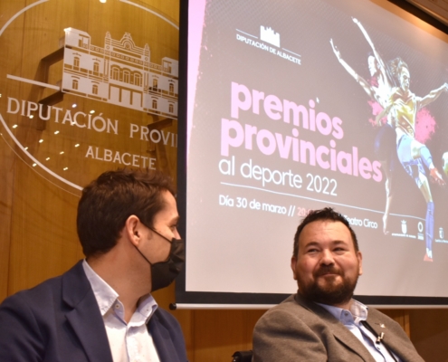 El vicepresidente del área deportiva y el diputado de Deportes en la presentación de los Premios Provinciales al Deporte 2022