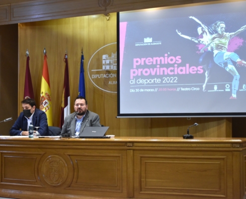 El vicepresidente del área deportiva y el diputado de Deportes en la presentación de los Premios Provinciales al Deporte 2022