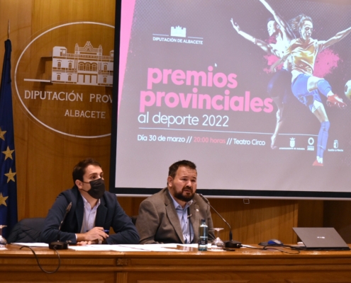 El vicepresidente del área deportiva y el diputado de Deportes en la presentación de los Premios Provinciales al Deporte 2022