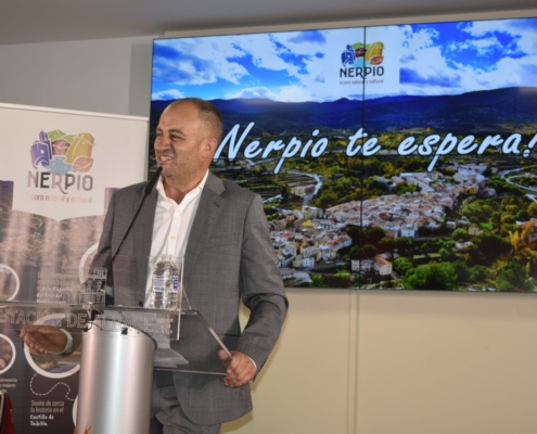 El alcalde de Nerpio, José Antonio Gómez, durante la presentación