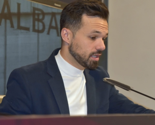 El diputado provincial de Cultura, Miguel Zamora, durante su intervención