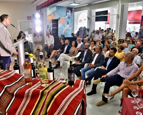 El presidente de la Diputación, Santi Cabañero, durante la presentación del municipio de Higueruela