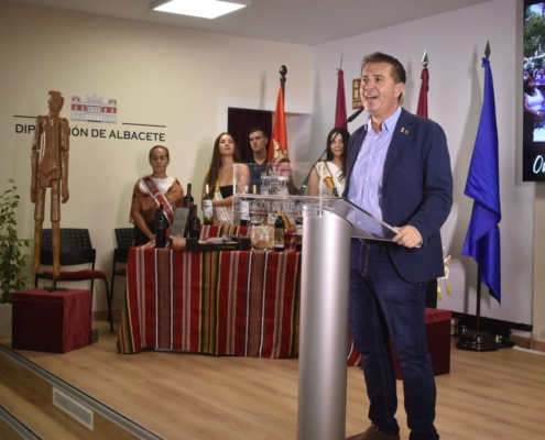 El presidente de la Diputación, Santi Cabañero, durante su intervención