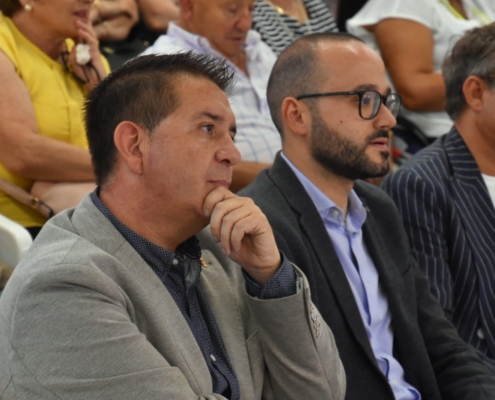 El presidente de la Diputación, Santi Cabañero, junto al vicepresidente, Fran Valera, durante la presentación de Higueruela