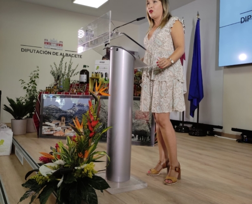 La vicepresidenta, Amparo Torres, durante su intervención