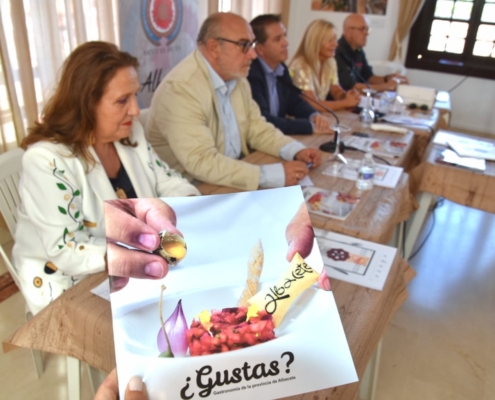 Primer plano del recetario Gustas. Editado por la Diputación de Albacete