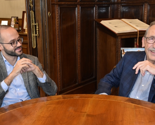 El vicepresidente de la Diputación junto al ex presidente de FICE Almansa recientemente jubilado