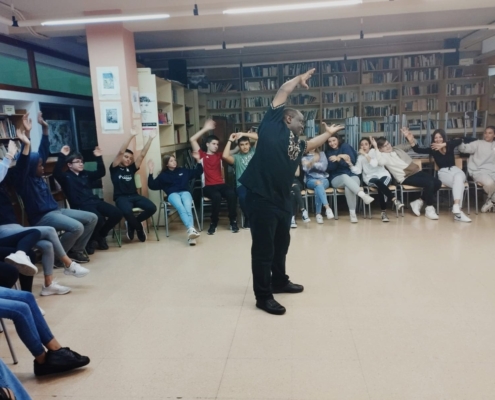 Un momento de la actividad en el IES Diego de Siloé