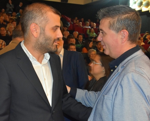 El presidente de la Diputación, Santi Cabañero, junto al presidente del Albacete Balompié, Georges Kabchi