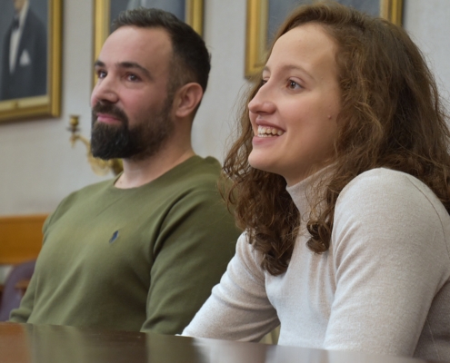 Imagen de la nadadora Marta Carmona durante su recepción en la Diputación de Albacete