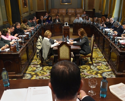 Plano general del Plenario de la Diputación tomado tras la mesa presidencial