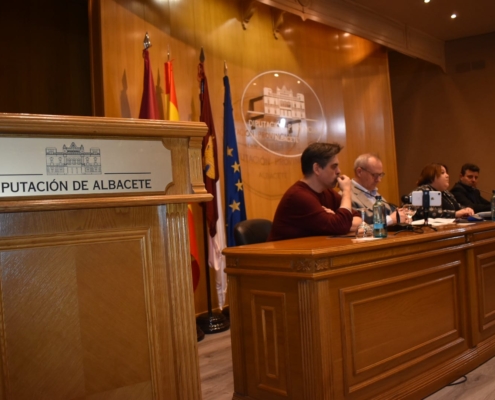 Un momento de la presentación de la programación cultural de Fuentealbilla en el salón de actos de la Diputació