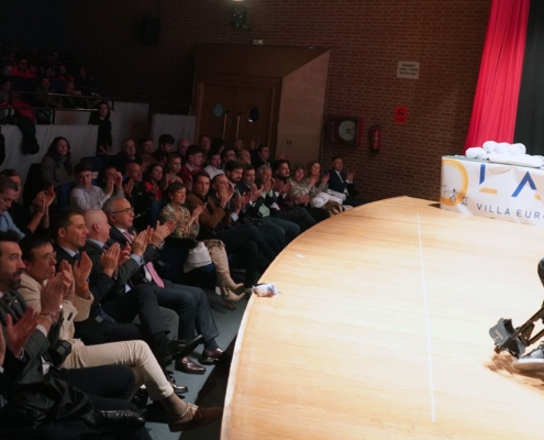 Un momento del acto de proclamación de La roda Como Villa Europea del Deporte