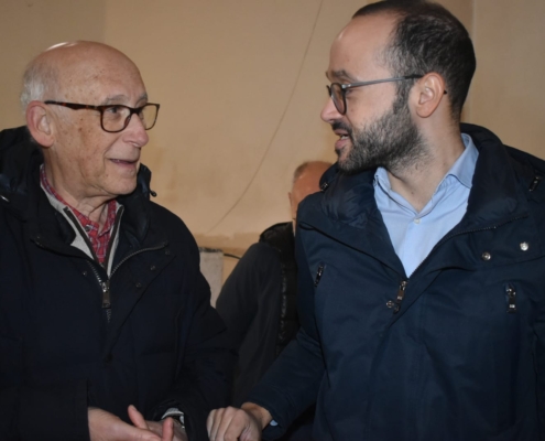 El vicepresidente de la Diputación, Fran Valera, junto al delegado diocesano de Patrimonio, Luis Enrique Martínez