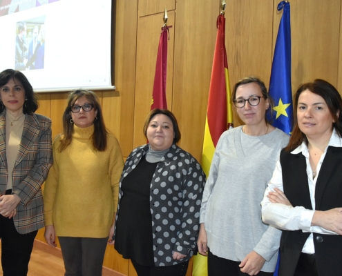 'Foto de familia' de las ponentes de primer día de la II Jornada Informativa del Servicio de ATM de la Diputación sobre la Ley Suma